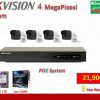 กล้องวงจรปิด IP Cam Hikvision 4 ล้านพิกเซล ราคาพร้อมติดตั้งใช้งาน